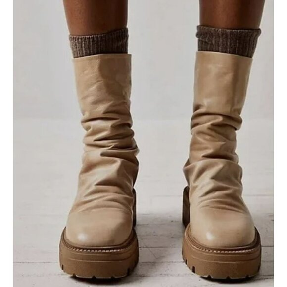 Free People Shoes - Free People Emma Ruched Boot Phantom Size 38.5 US 8.5 NEW